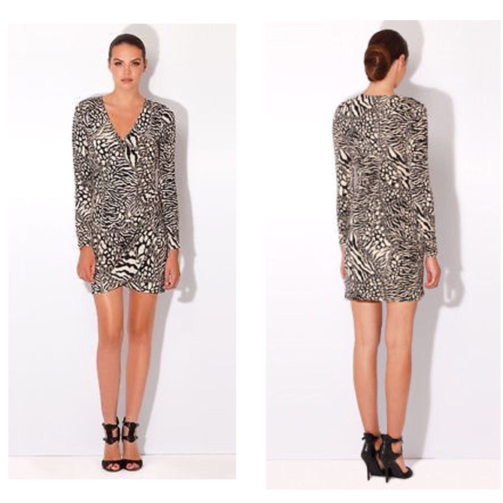 HALE BOB Wrap Dress Bodycon Long Sleeve Dress